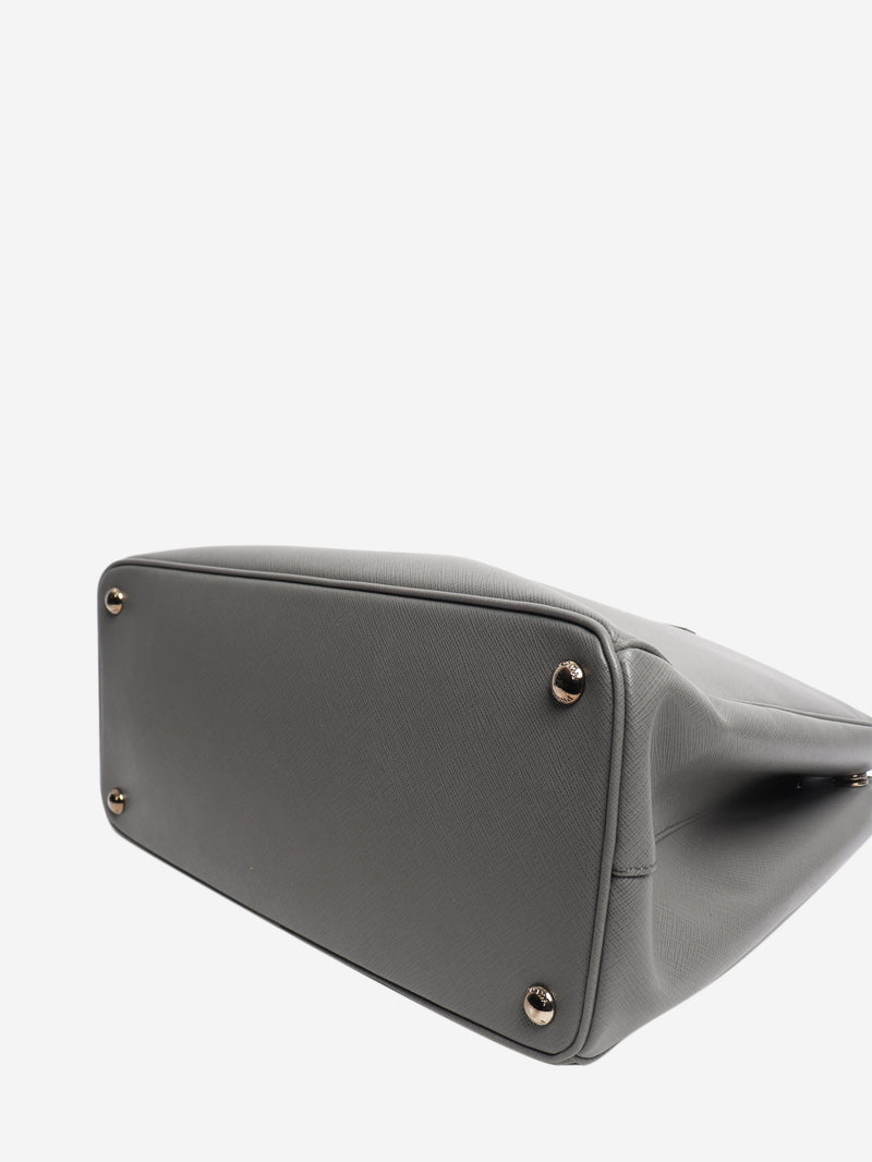 Grey Saffiano leather Galleria double zip bag Cross-body Bags Prada 