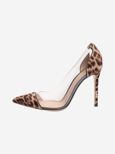 Brown pony hair leopard PVC heels - size EU 37.5 (UK 4.5) Heels Gianvito Rossi 