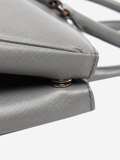 Grey Saffiano leather Galleria double zip bag Cross-body Bags Prada 