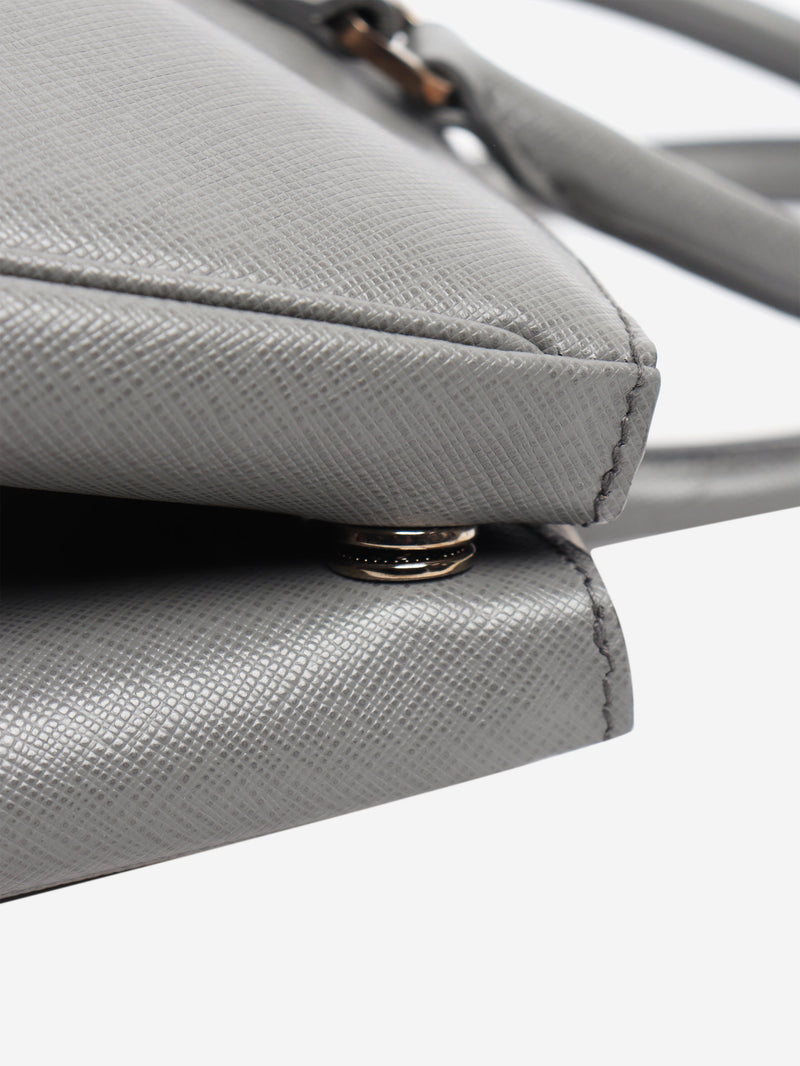 Grey Saffiano leather Galleria double zip bag Cross-body Bags Prada 