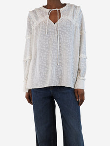 IRO Ecru textured blouse - size UK 6
