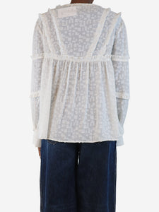 IRO Ecru textured blouse - size UK 6