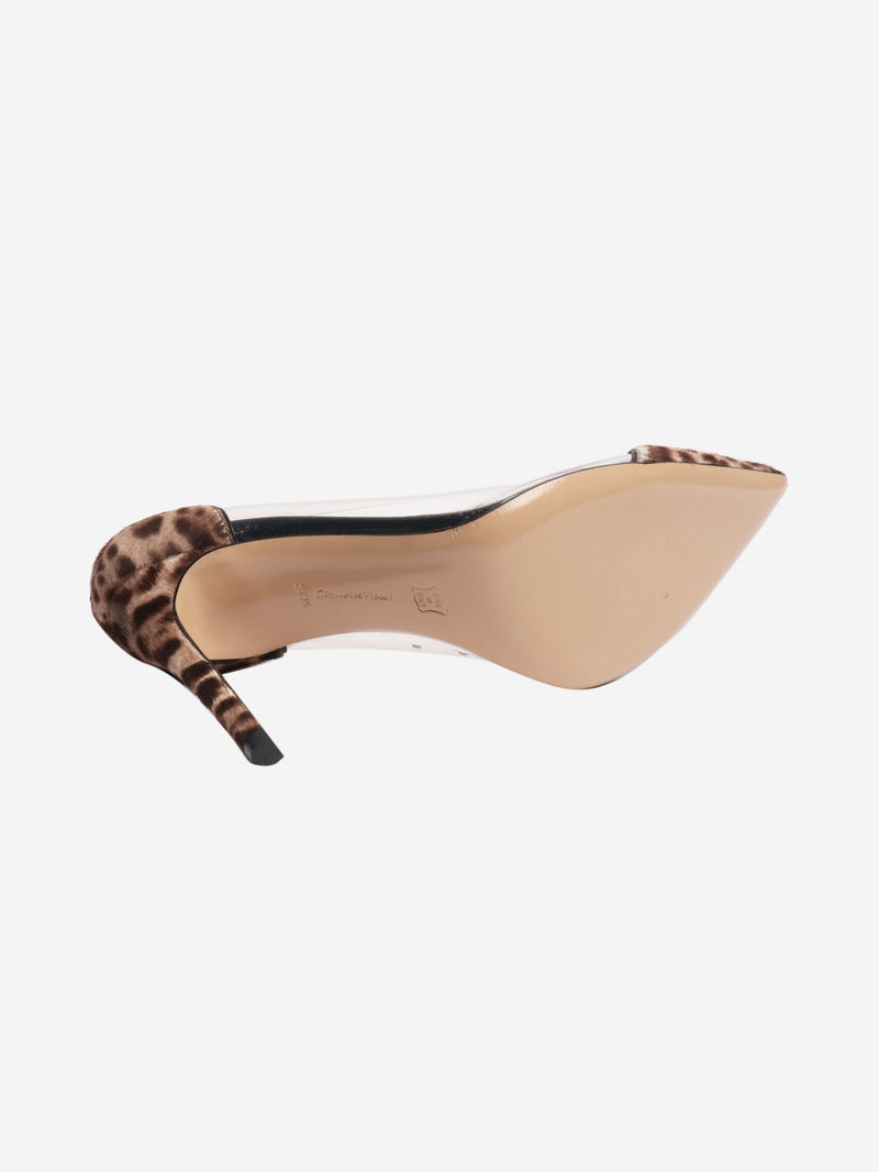 Brown pony hair leopard PVC heels - size EU 37.5 (UK 4.5) Heels Gianvito Rossi 