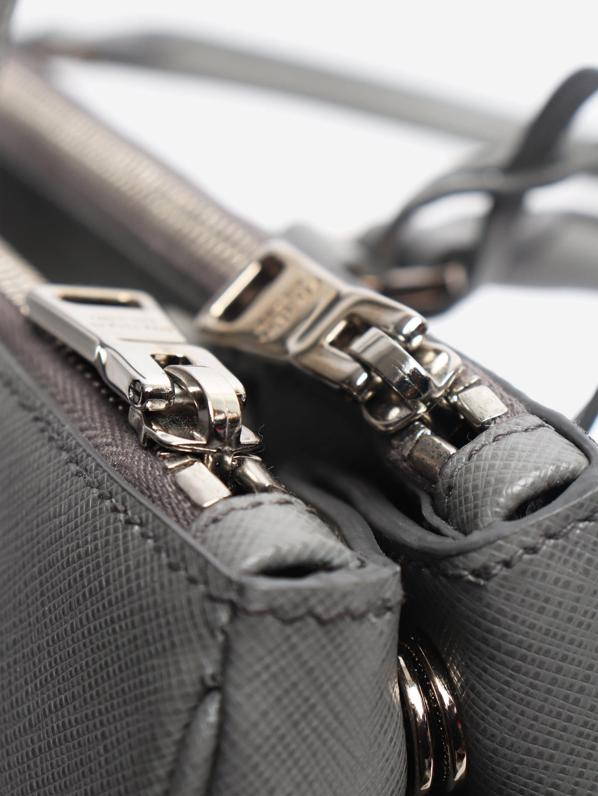 Grey Saffiano leather Galleria double zip bag Cross-body Bags Prada 