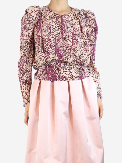 Purple speckle printed silk blouse - size UK 10 Tops Isabel Marant 
