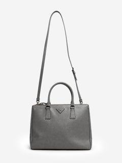 Grey Saffiano leather Galleria double zip bag Cross-body Bags Prada 