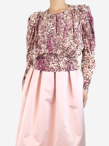 Isabel Marant Purple speckle printed silk blouse - size UK 10