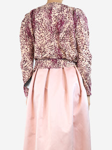 Isabel Marant Purple speckle printed silk blouse - size UK 10