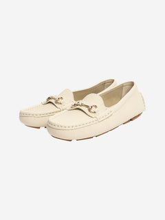 Cream Horsebit leather loafers - size EU 36.5 Flat Shoes Gucci 