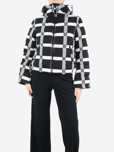 Perfect Moment Black and white checkered wool-blend jacket - size S