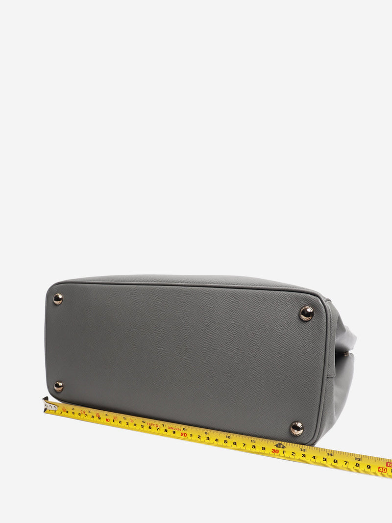 Grey Saffiano leather Galleria double zip bag Cross-body Bags Prada 