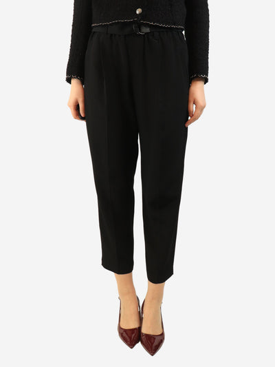 Black high-waist belted trousers - UK 10 Trousers Brunello Cucinelli 