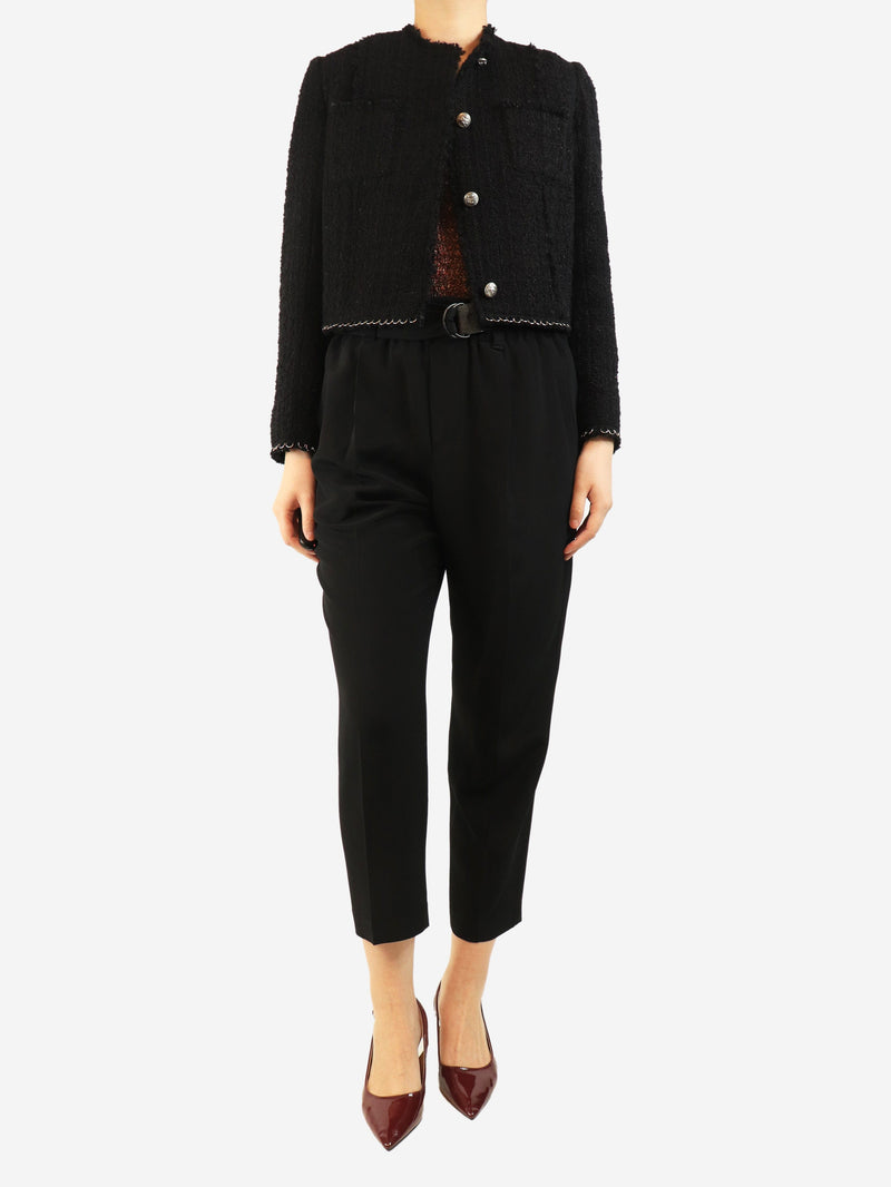 Black high-waist belted trousers - UK 10 Trousers Brunello Cucinelli 