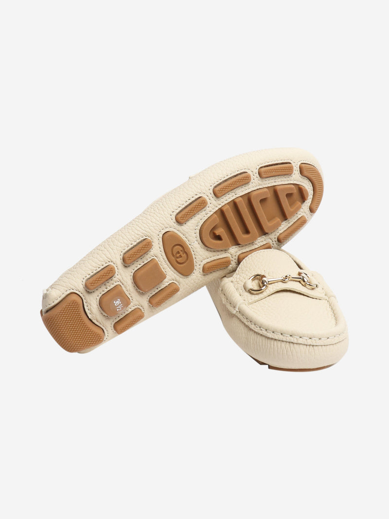 Cream Horsebit leather loafers - size EU 36.5 Flat Shoes Gucci 