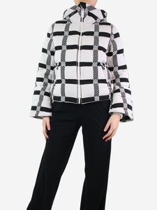 Perfect Moment White and black checkered wool-blend jacket - size S