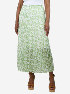 ME+EM Green and white pleated floral skirt - size UK 12