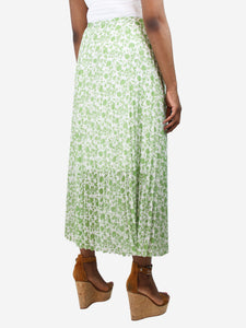 ME+EM Green and white pleated floral skirt - size UK 12