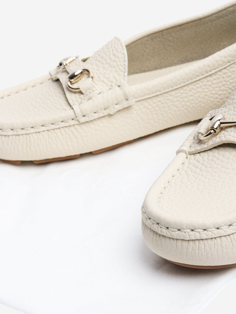 Cream Horsebit leather loafers - size EU 36.5 Flat Shoes Gucci 