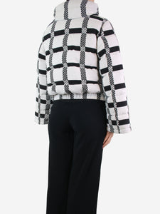 Perfect Moment White and black checkered wool-blend jacket - size S