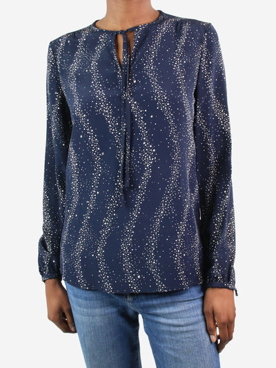 Blue star-printed silk shirt - size FR 34 Tops Vanessa Seward 