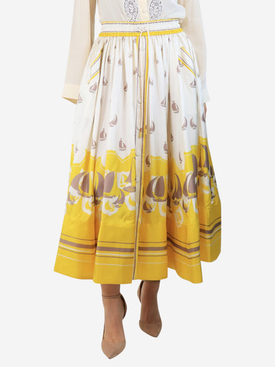 Yellow elasticated button-down midi skirt - size UK 10 Skirts Zimmermann 