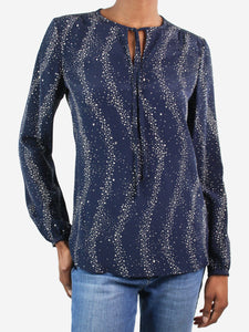 Vanessa Seward Blue star-printed silk shirt - size FR 34