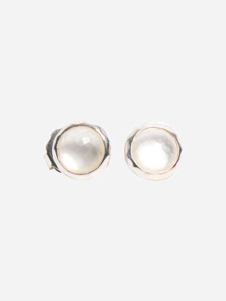 Silver mother of pearl stud earrings product image