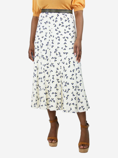 Cream floral print silk midi skirt - size UK 14 Skirts Roksanda 