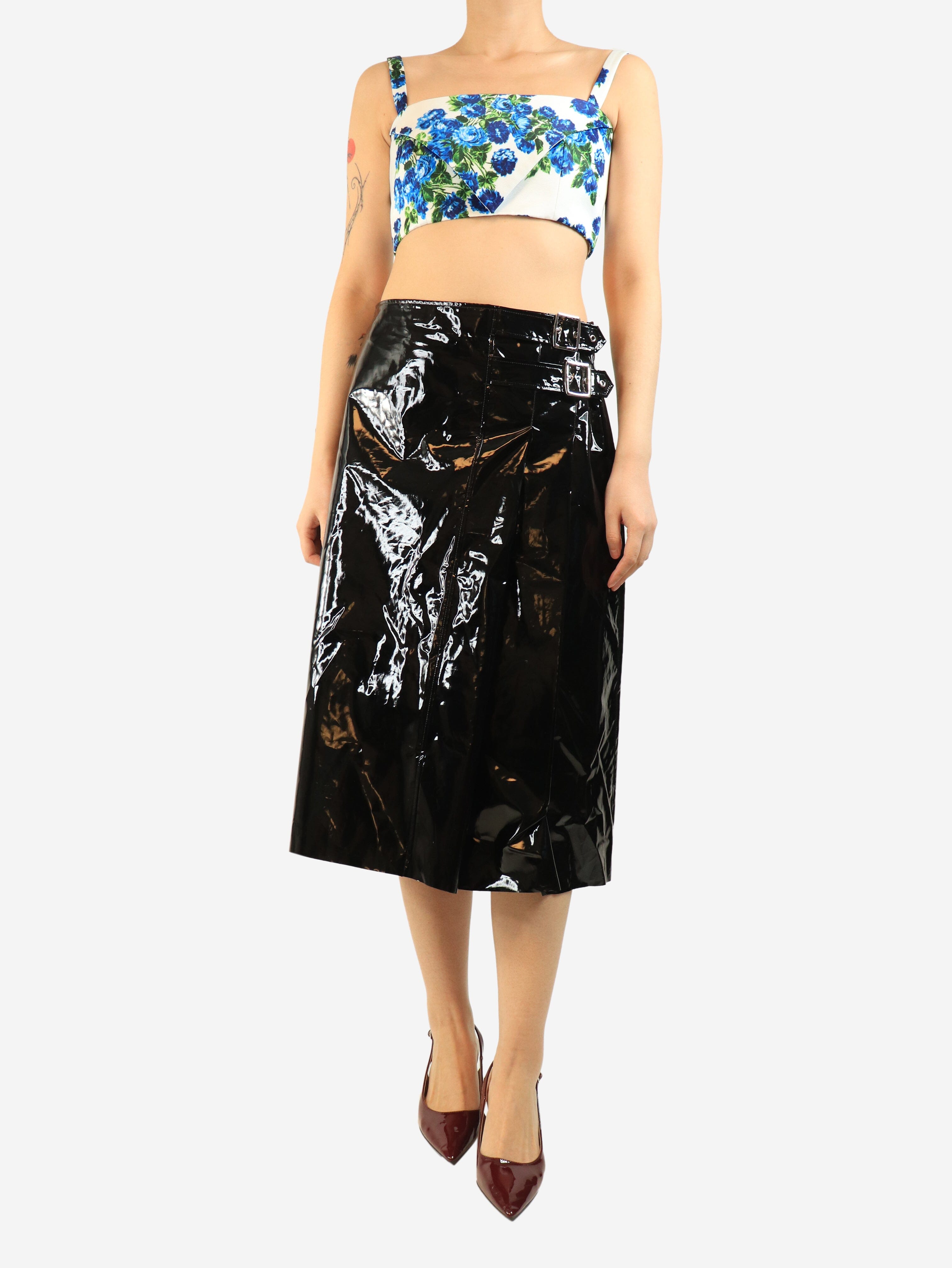 Black pvc buckle midi skirt - size UK 12 Skirts Gucci 