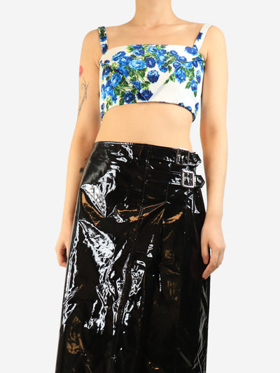 Blue floral crop-top - size UK 10 Tops Emilia Wickstead 
