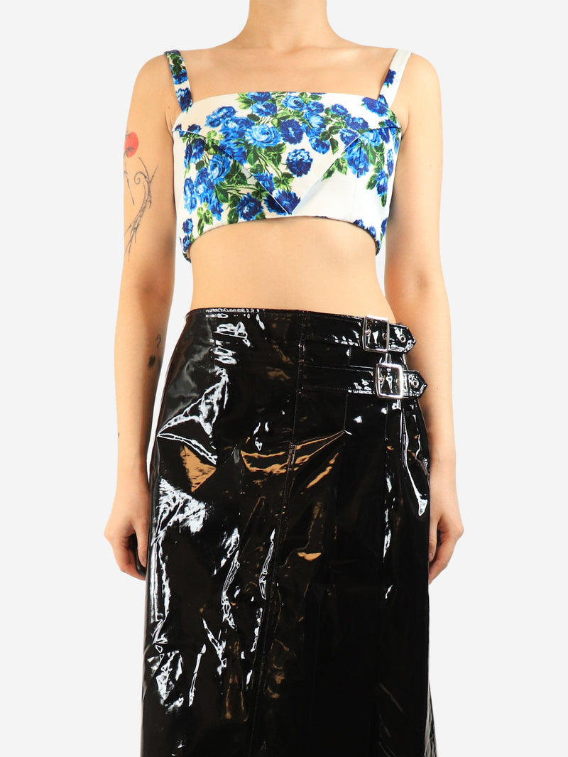 Blue floral crop-top - size UK 10 Tops Emilia Wickstead 