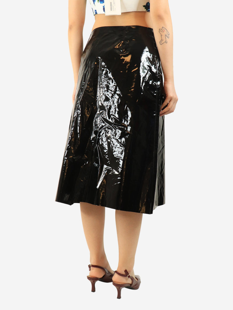 Black pvc buckle midi skirt - size UK 12 Skirts Gucci 