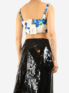 Blue floral crop-top - size UK 10 Tops Emilia Wickstead 
