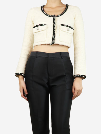 Cream boucle cropped jacket - size S Coats & Jackets self-portrait 