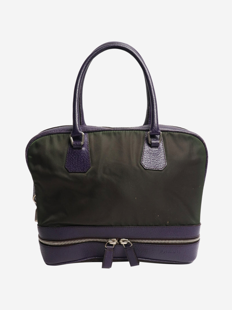 Green and purple Tessuto nylon top handle bag Shoulder bags Prada 