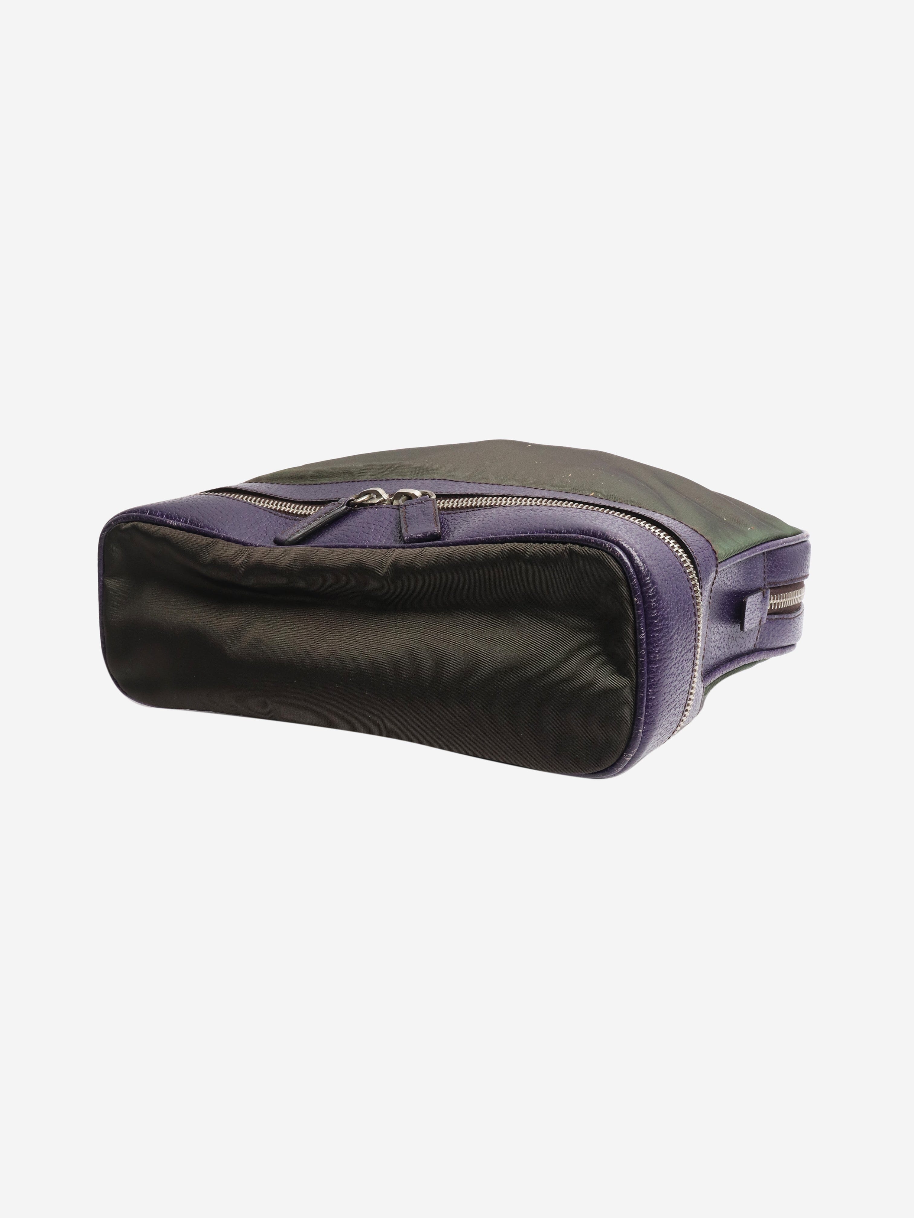 Green and purple Tessuto nylon top handle bag Shoulder bags Prada 