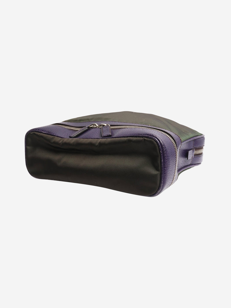 Green and purple Tessuto nylon top handle bag Shoulder bags Prada 