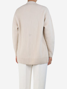 Moncler Cream ribbed pocket cardigan - size S