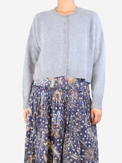 Grey cashmere bejewelled-button cardigan - size S Knitwear ME+EM 