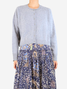ME+EM Grey cashmere bejewelled-button cardigan - size S