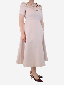 Valentino Altorilievo Light pink floral cutout midi dress - size