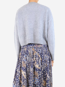 ME+EM Grey cashmere bejewelled-button cardigan - size S