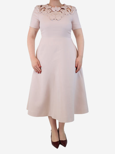 Light pink floral cutout midi dress - size Dresses Valentino Altorilievo 