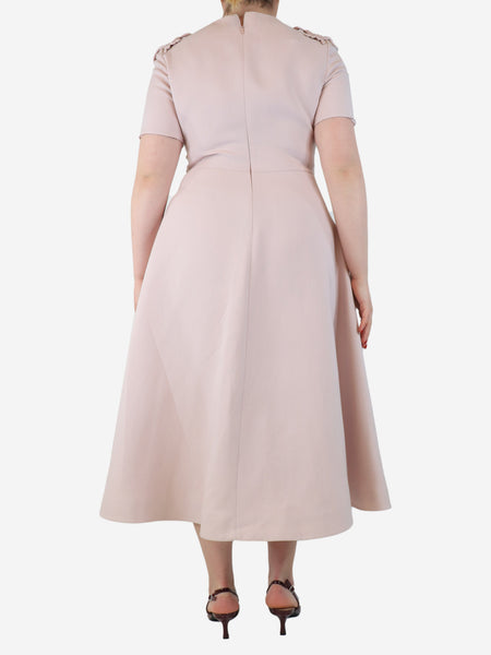 Light pink floral cutout midi dress - size alternate image