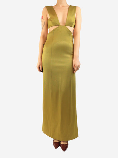 Green cut-out detail maxi dress - size UK 8 Dresses Galvan London 