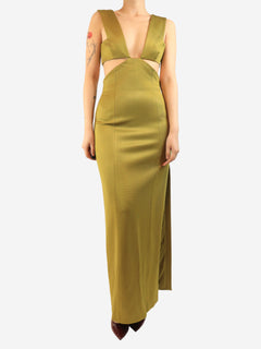 Green cut-out detail maxi dress - size UK 8 Dresses Galvan London 