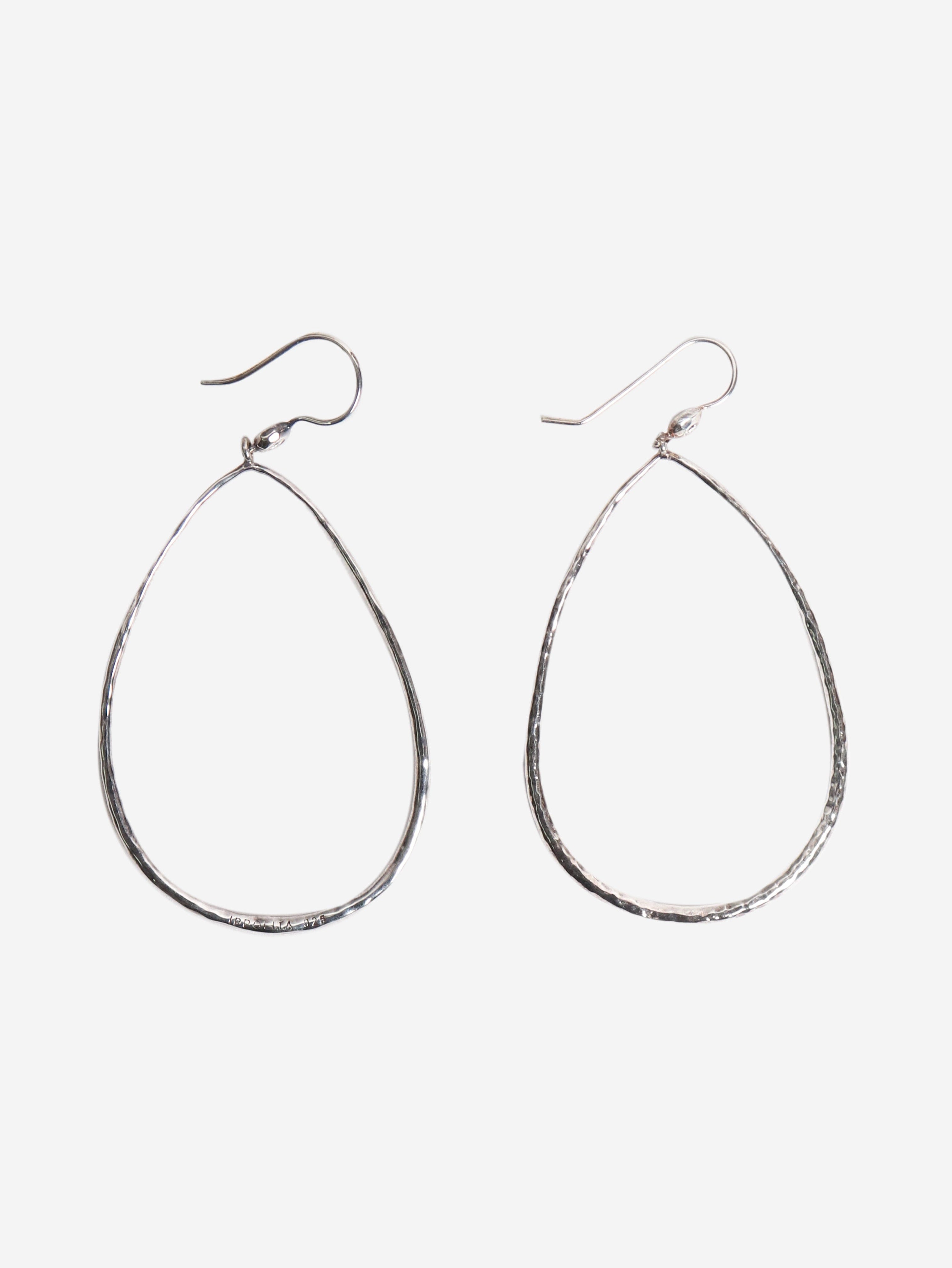 Silver wavy teardrop earrings Jewellery Ippolita 