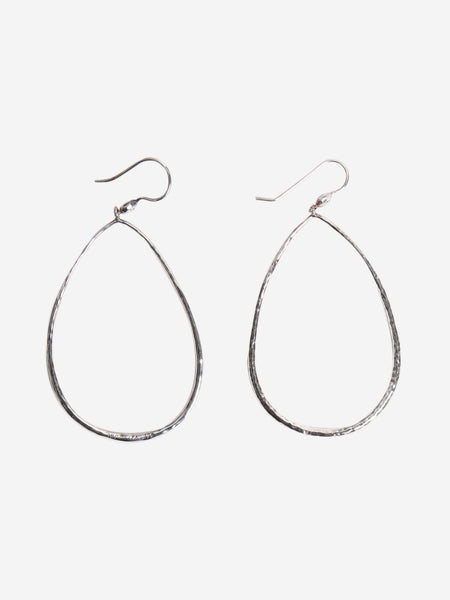 Silver wavy teardrop earrings product image