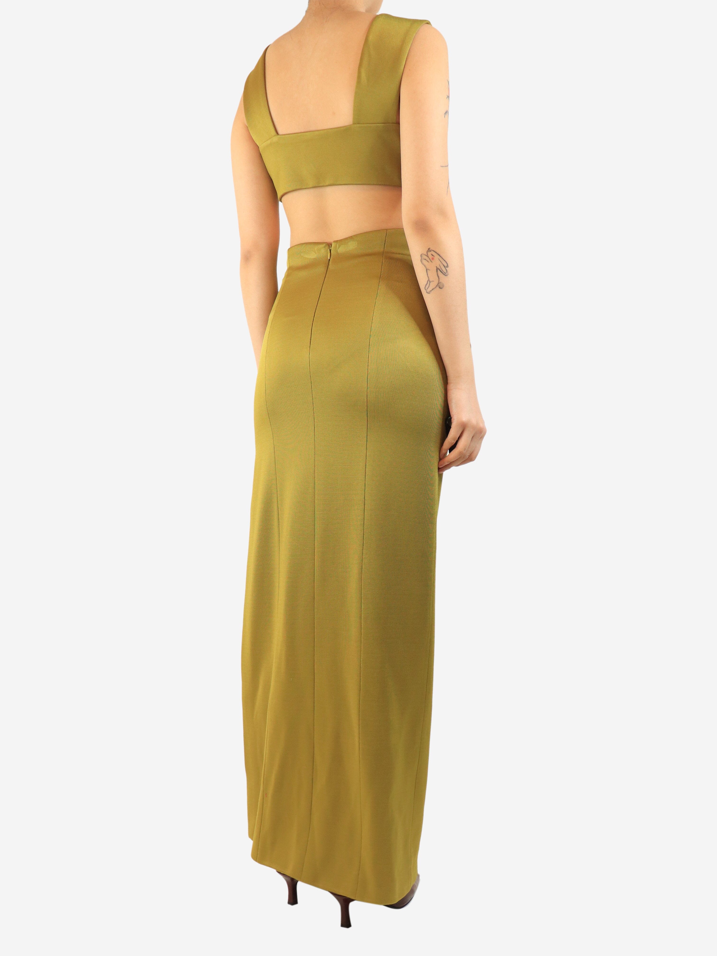 Green cut-out detail maxi dress - size UK 8 Dresses Galvan London 