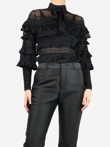 Zimmermann Black ruffle top - size UK 10